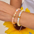 Pfirsich | Gold | Meerjungfrau Glas Makramee Perlen Armband
